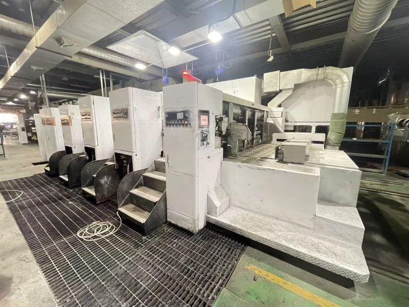 Mitsubishi EVOL 1225 fixed structure three color printer slotter rotary die cutter inline FFG Mitsubishi EVOL 1225 fixed structure three color printer slotter rotary die cutter inline FFG